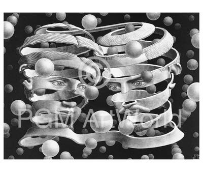 Kunstdruk M. C. Escher - Band ohne Ende 65x55cm