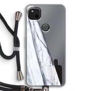 Gestreepte marmer: Pixel 4a Transparant Hoesje met koord
