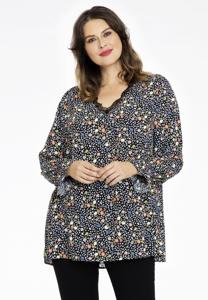 Yoek Tuniek FLOWER RAIN | Zwart | Maat 50/52