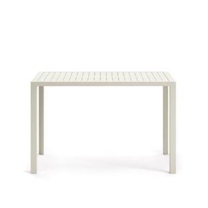 Kave Home - Culip hoge buitentafel in aluminium met witte afwerking