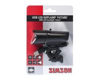 Simson koplamp future usb led oplaadbaar zwart op kaart