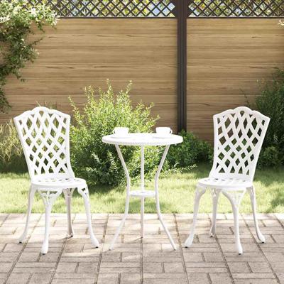 Tuinstoel 2 pcs Wit 55 x 56.5 x 91cm Aluminium