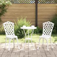 Tuinstoel 2 pcs Wit 55 x 56.5 x 91cm Aluminium