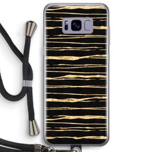 Gouden strepen: Samsung Galaxy S8 Plus Transparant Hoesje met koord
