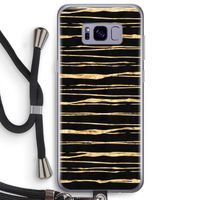 Gouden strepen: Samsung Galaxy S8 Plus Transparant Hoesje met koord