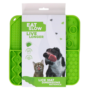 Eat Slow Live Longer Lick Mat Dimensions Rectangle Green