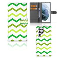 Samsung Galaxy S22 Ultra | Telefoon Hoesje | Zigzag Groen