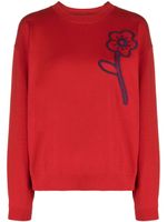 Kenzo Boke Flower-embroidered cotton sweatshirt - Rouge