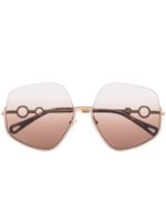 Chloé Eyewear lunettes de soleil Sofya à monture géométrique - Marron