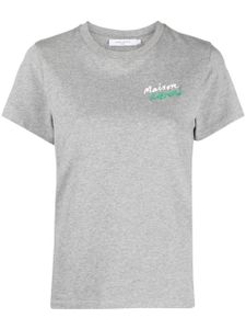 Maison Kitsuné t-shirt en coton à logo brodé - Gris