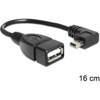 Delock 83245 Kabel Mini USB male haaks > USB 2.0-A female OTG 16cm