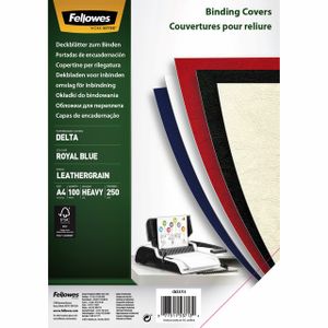 Voorblad Fellowes A4 lederlook royal blauw 100stuks