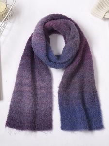 Retro Style Casual Gradient Woolen Scarf Autumn Winter Warm Sweater Matching