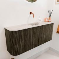 Toiletmeubel Mondiaz Joya Dlux | 103.2 cm | Meubelkleur Shadow | Faye wastafel Nata Wasbak Midden | Zonder kraangat(en)