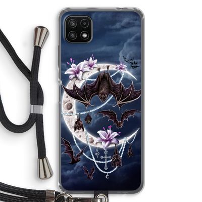Vleermuizen Maan: Samsung Galaxy A22 5G Transparant Hoesje met koord