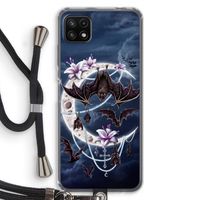 Vleermuizen Maan: Samsung Galaxy A22 5G Transparant Hoesje met koord