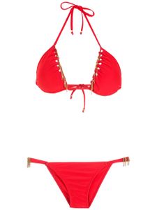 Amir Slama bikini à franges en chaîne - Rouge