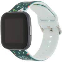 Fitbit Versa Print Sport Band - Kerst Donkergroen