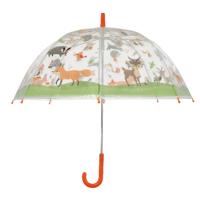 Paraplu voor kinderen - transparant - bosdieren thema - Dia 70 cm - automatisch