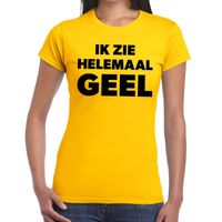 Ik zie helemaal geel tekst t-shirt dames - thumbnail