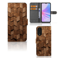 Book Style Case voor OPPO A78 5G | A58 5G Wooden Cubes