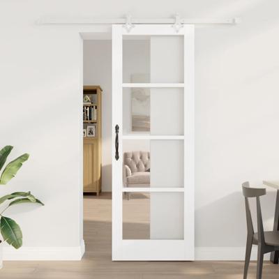 Schuifdeur met Hardware Set Wit 73.5x211 cm Massief Grenenhout