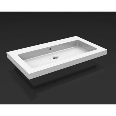 Wiesbaden Kera Wastafel Enkel zonder Kraangat - 60x46x5cm - Keramiek - Glans Wit