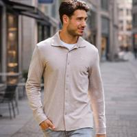 Heren Overhemd Putten - Zand Melange