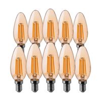 V-TAC VT-1955-N 10 Set E14 LED Lampen - Amber - Kaars - IP20 - 4W - 350 Lumen - 2200K - thumbnail
