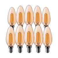 V-TAC VT-1955-N 10 Set E14 LED Lampen - Amber - Kaars - IP20 - 4W - 350 Lumen - 2200K