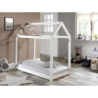 Leen Bakker - Vipack Bed Cabane - 70x140 Cm - Grenenhout - Wit - 146x78x142 Cm