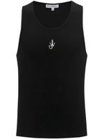 JW Anderson logo-embroidered ribbed-knit tank top - Noir