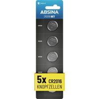 Absina Knoopcel CR2016 3 V 5 stuk(s) Lithium