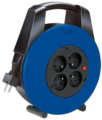 Brennenstuhl Vario Line kabelhaspel 4-voudig | zwart/blauw | 15m | H05VV-F 3G1,5 FR - 1104154