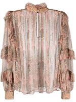 ETRO blouse volantée à imprimé cachemire - Rose