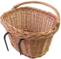 Rieten fietsmand Basil Denver groot 37 x 27 x 22 cm - naturel