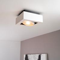 Castor bianco I by LUSENZ - Vierkante plafondlamp met richtbare spot en mat witte coating Castor bianco I by LUSENZ - Vierkante plafondlamp met richtbare spot en mat witte coating