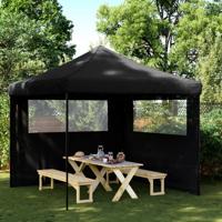 Partytent inklapbaar pop-up met 2 zijwanden zwart Partytent inklapbaar pop-up met 2 zijwanden zwart