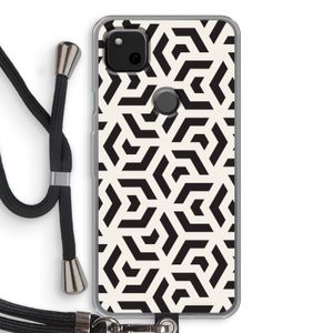 Crazy pattern: Pixel 4a Transparant Hoesje met koord