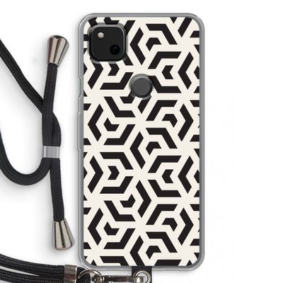 Crazy pattern: Pixel 4a Transparant Hoesje met koord