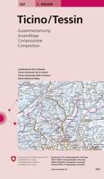 Fietskaart - Wegenkaart - landkaart 107 Ticino / Tessin | Swisstopo