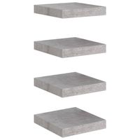 vidaXL Wandschappen 4 st zwevend 23x23,5x3,8 cm MDF betongrijs - thumbnail