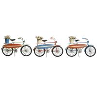 Decoratieve figuren Home ESPRIT Blauw Groen Oranje 31 x 8,5 x 19 cm (3 Stuks)