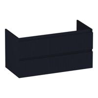 Brauer Joy Wavy - Onderkast - 100 cm - met 2 Softclose Lades Greeploos en 1 Sifon Uitsparing - Mat Zwart