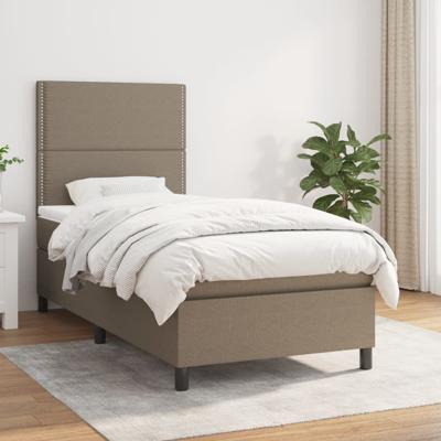 Boxspring met matras stof taupe 100x200 cm
