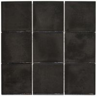 Tegelsample: The Mosaic Factory Kasba mozaïek 10x10cm zwart glans - thumbnail