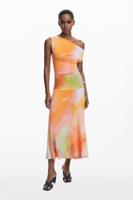 Asymmetrische lange jurk - RED - M