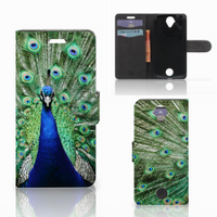 Acer Liquid Z330 Telefoonhoesje met Pasjes Pauw - thumbnail