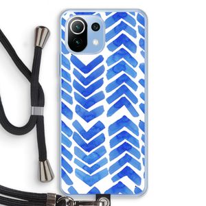 Blauwe pijlen: Xiaomi Mi 11 Lite Transparant Hoesje met koord