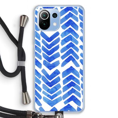 Blauwe pijlen: Xiaomi Mi 11 Lite Transparant Hoesje met koord